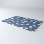 Colorful pastel tennis balls over blue background pattern Rug Gallery Image 3