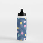 Colorful pastel tennis balls over blue background pattern Water Bottle Gallery Image 3