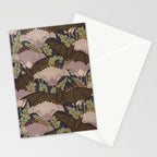 Vintage Art Deco Bat and Flowers Stationery Card Gallery Image 2