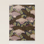 Vintage Art Deco Bat and Flowers Stationery Card Gallery Image 2