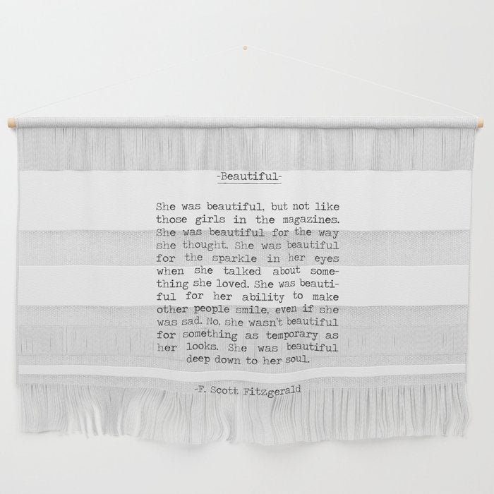 Beautiful Quote F. Scott Fitzgerald Wall Hanging Gallery Image 1