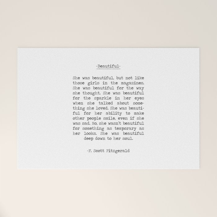 Beautiful Quote F. Scott Fitzgerald Welcome Mat Gallery Image 1