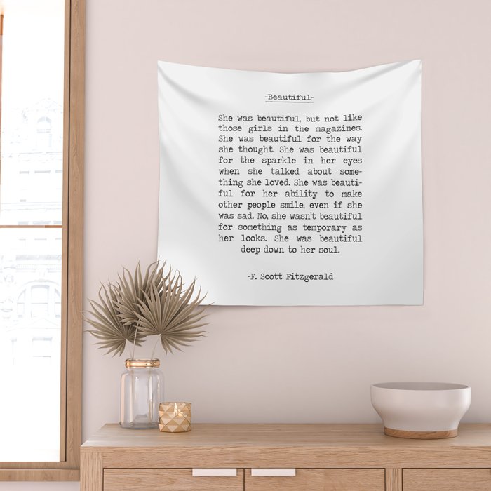 Beautiful Quote F. Scott Fitzgerald Wall Tapestry Gallery Image 2