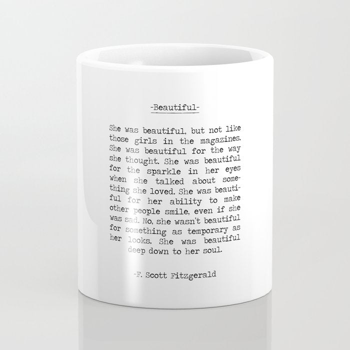 Beautiful Quote F. Scott Fitzgerald Coffee Mug Gallery Image 4