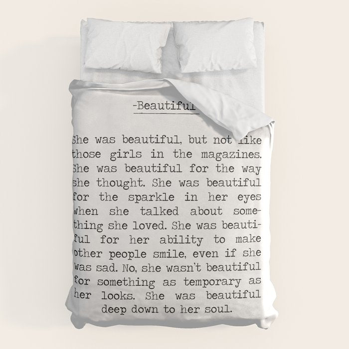 Beautiful Quote F. Scott Fitzgerald Duvet Cover