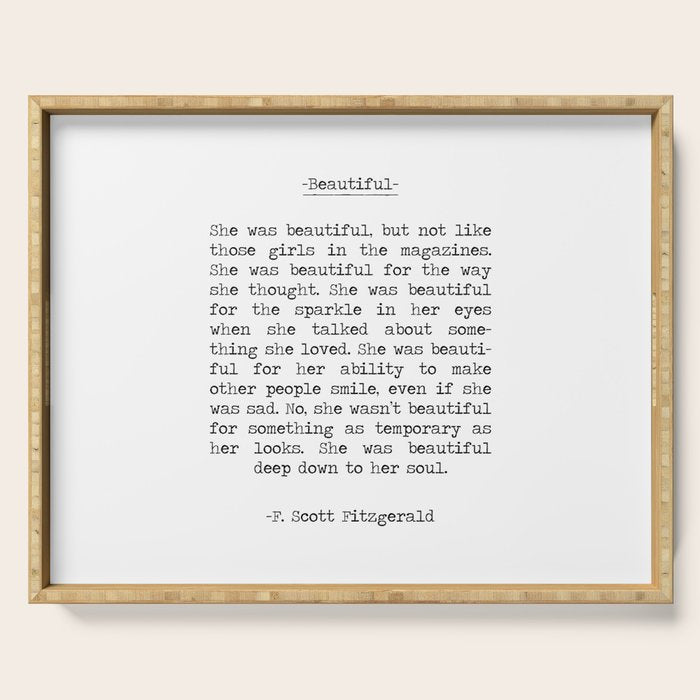 Beautiful Quote F. Scott Fitzgerald Serving Tray Gallery Image 1