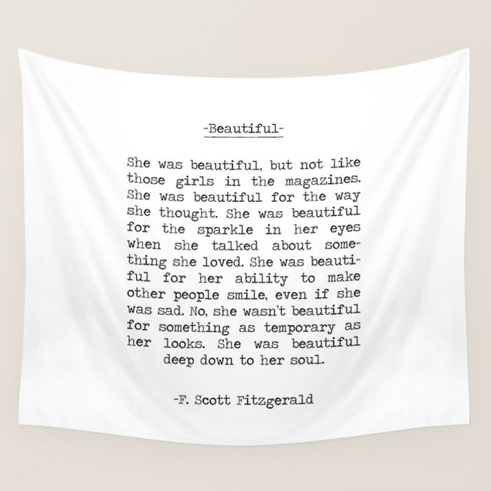 Beautiful Quote F. Scott Fitzgerald Wall Tapestry Gallery Image 4