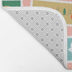 Vintage christmas postage stamp sticker pattern Bath Mat Gallery Image 2