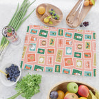 Vintage christmas postage stamp sticker pattern Cutting Board Gallery Image 2