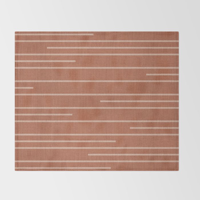 Geometric Art, Colorful Stripes, Terracotta Throw Blanket Gallery Image 2