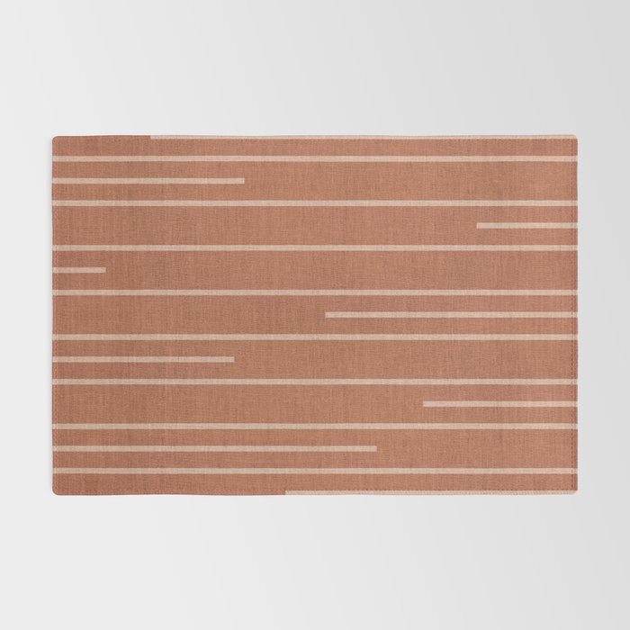 Geometric Art, Colorful Stripes, Terracotta Rug Gallery Image 2