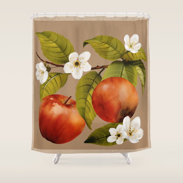 Apples Botanical Art 2 Shower Curtain Gallery Image 1