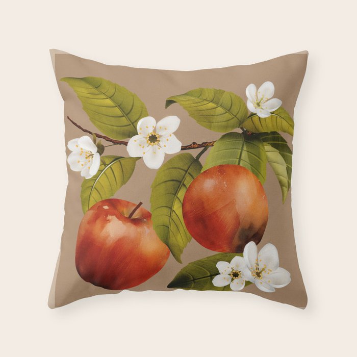 Apples Botanical Art 2 Throw Pillow Gallery Image 6