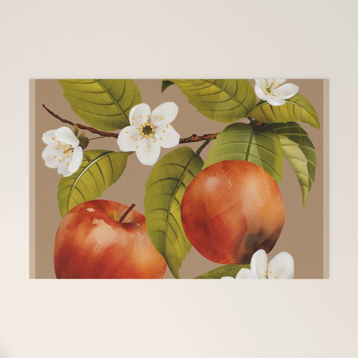 Apples Botanical Art 2 Welcome Mat Gallery Image 1
