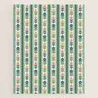 Scandi-Floral Stripes Green Pink Blue Jigsaw Puzzle Gallery Image 1