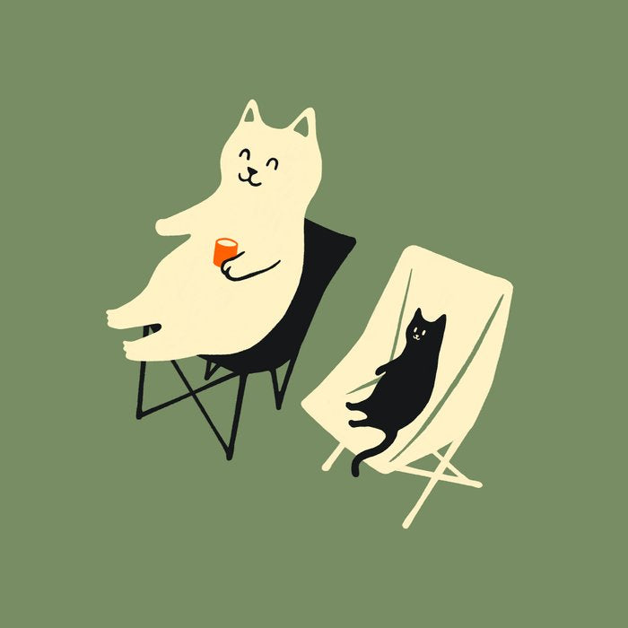 Happy go Lucky Cat 4r relax enjoy coffee on chair Coffee Mug Gallery Image 2