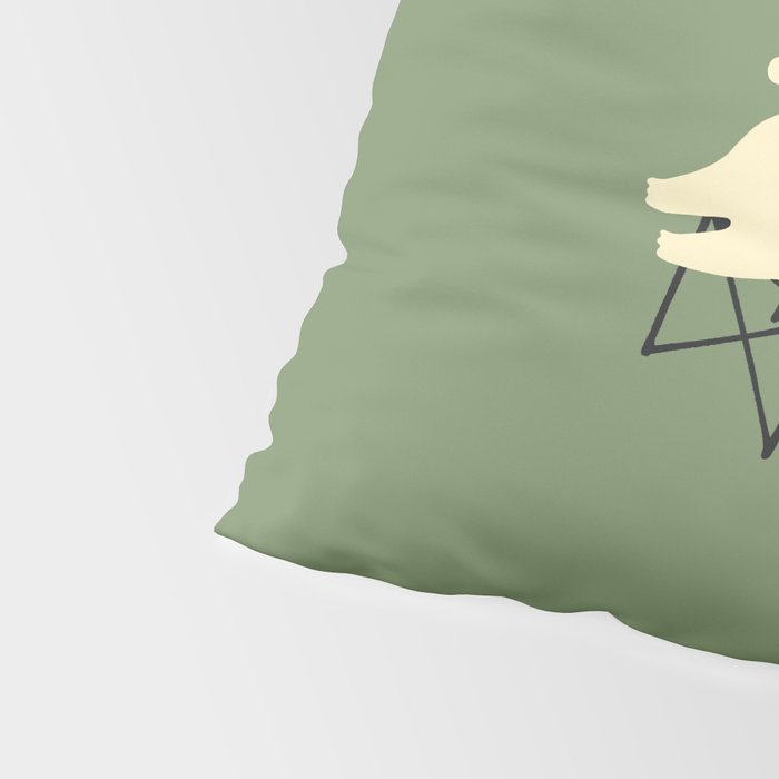 Happy go Lucky Cat 4r relax enjoy coffee on chair Pillow Sham Gallery Image 4
