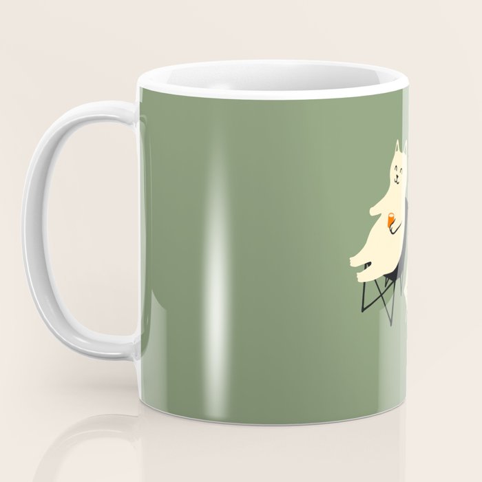 Happy go Lucky Cat 4r relax enjoy coffee on chair Coffee Mug Gallery Image 3