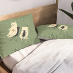 Happy go Lucky Cat 4r relax enjoy coffee on chair Pillow Sham Gallery Image 2