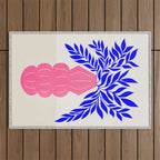 Ruby Pink Vase & Electric Leaves: Vases & Stuff 01 Outdoor Rug Gallery Image 1