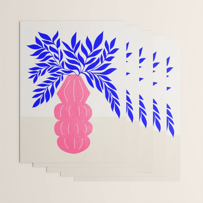 Ruby Pink Vase & Electric Leaves: Vases & Stuff 01 Wrapping Paper Gallery Image 3