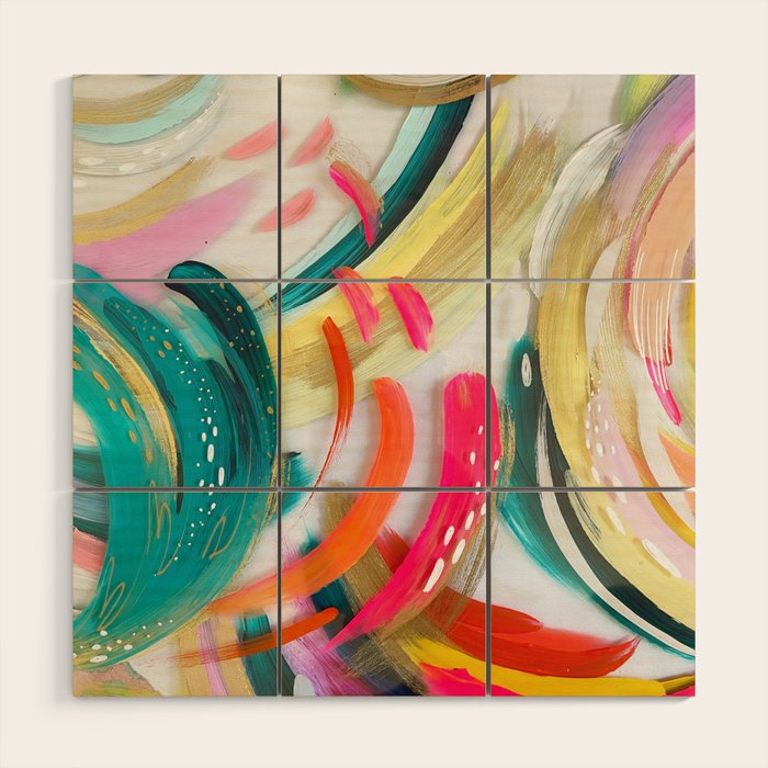 EttaVee Brushstroke no. 180 Wood Wall Art Gallery Image 1