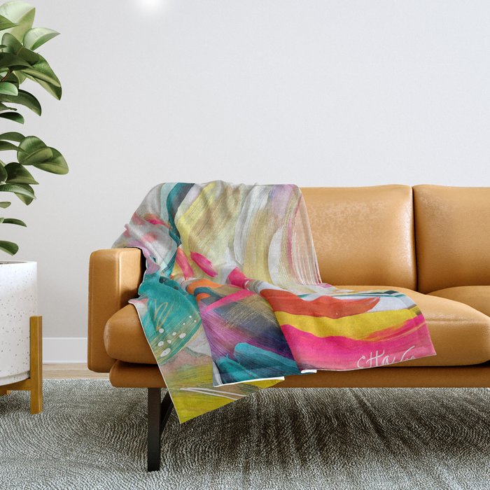 EttaVee Brushstroke no. 180 Throw Blanket Gallery Image 1