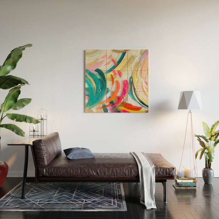 EttaVee Brushstroke no. 180 Wood Wall Art Gallery Image 2