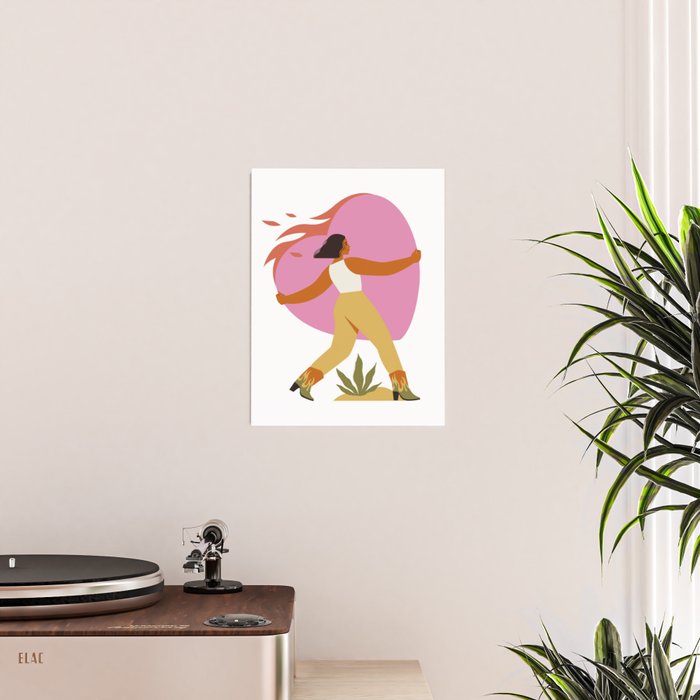 Woman carrying a big heart Poster Gallery Image 2
