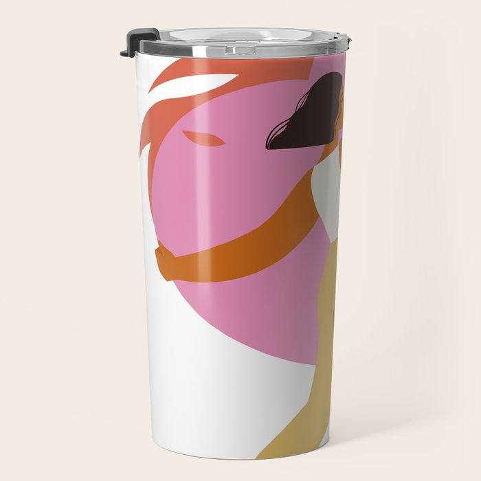 Woman carrying a big heart Travel Mug Gallery Image 3