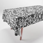 Simple black and white flower garden Tablecloth Gallery Image 1