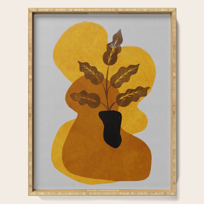 abstract vase shape fall Serving Tray Gallery Image 1
