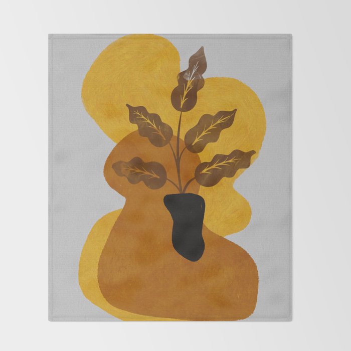abstract vase shape fall Throw Blanket Gallery Image 2