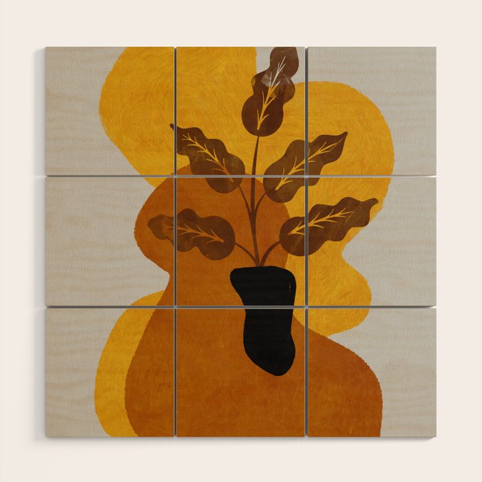 abstract vase shape fall Wood Wall Art Gallery Image 1