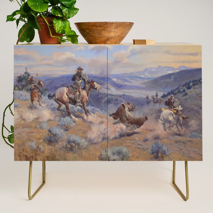 Charles Marion Russell - Loops And Swift Horses Credenza Gallery Image 1