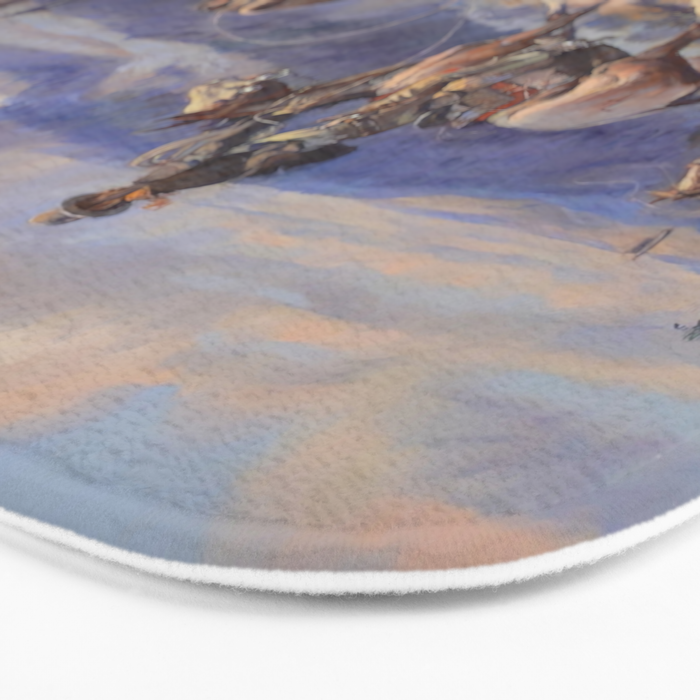 Charles Marion Russell - Loops And Swift Horses Bath Mat Gallery Image 3