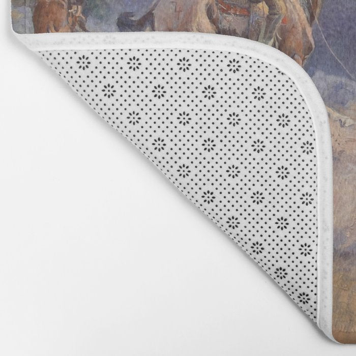 Charles Marion Russell - Loops And Swift Horses Bath Mat Gallery Image 2