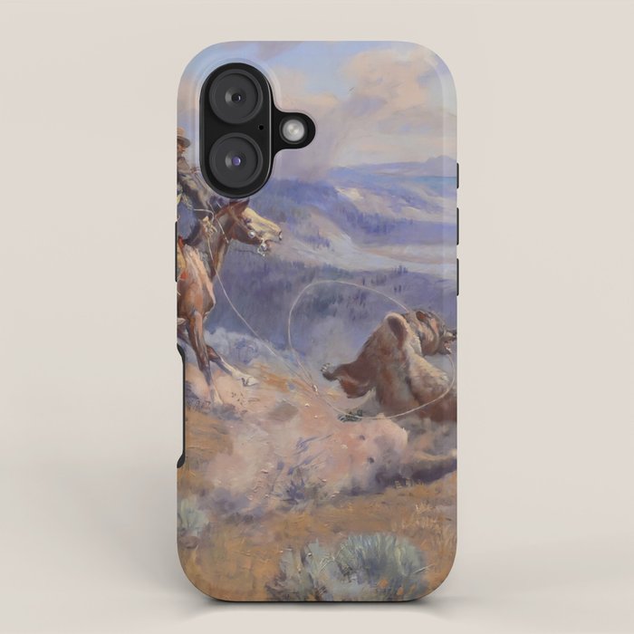 Charles Marion Russell - Loops And Swift Horses iPhone Case Gallery Image 1