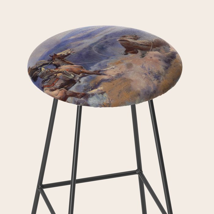 Charles Marion Russell - Loops And Swift Horses Stool Gallery Image 2