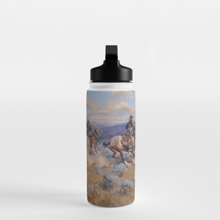 Charles Marion Russell - Loops And Swift Horses Water Bottle Gallery Image 3