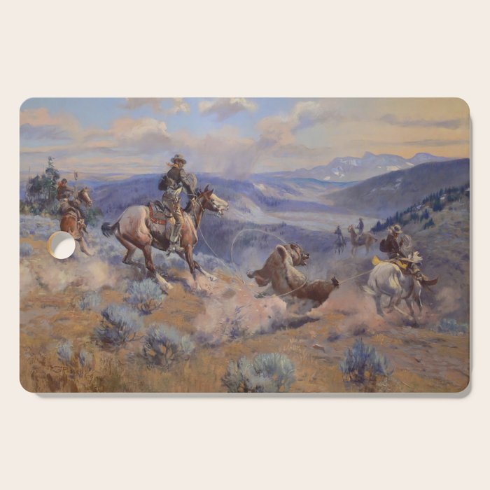 Charles Marion Russell - Loops And Swift Horses Cutting Board Gallery Image 1