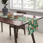 Festive Folk Art Forest Animals - Green and Red Table Runner Gallery Image 2