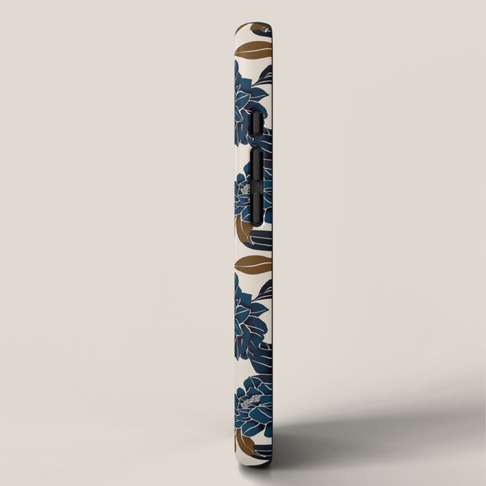 Modern Navy Floral Elegance iPhone Case Gallery Image 2