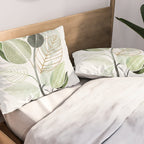 Forest Bouquet - Green Leaves Watercolor Pillow Sham Gallery Image 2