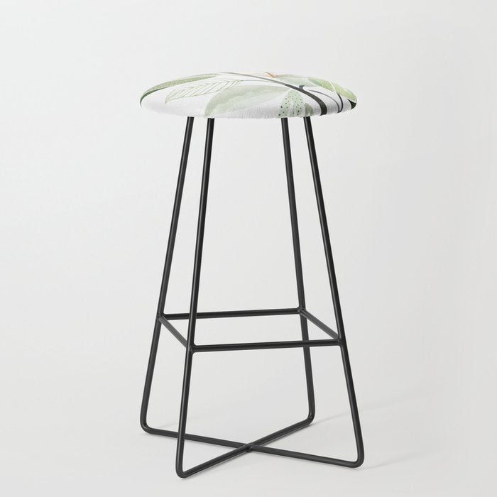 Forest Bouquet - Green Leaves Watercolor Stool Gallery Image 1