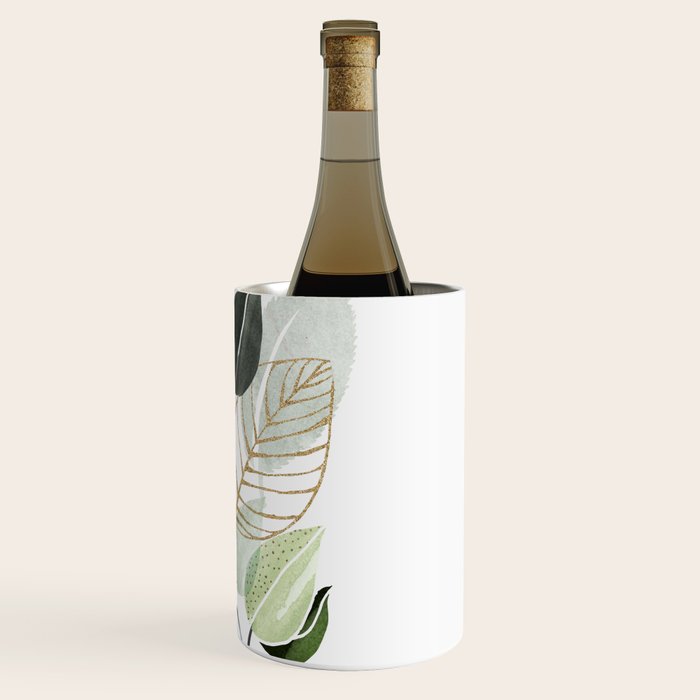 Forest Bouquet - Green Leaves Watercolor Wine Chiller Gallery Image 3