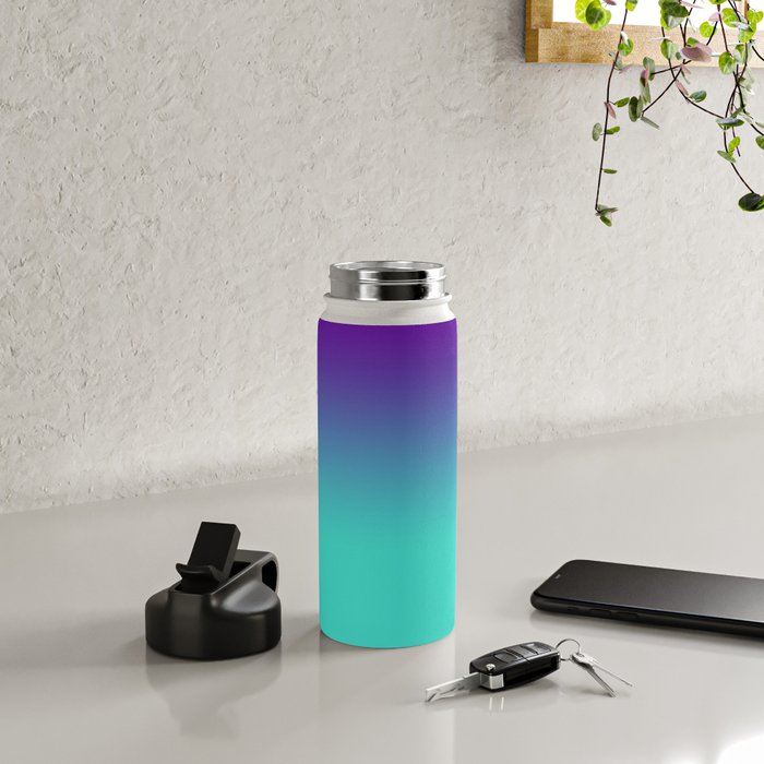 Violet Purple and Turquoise Ombre Water Bottle Gallery Image 4