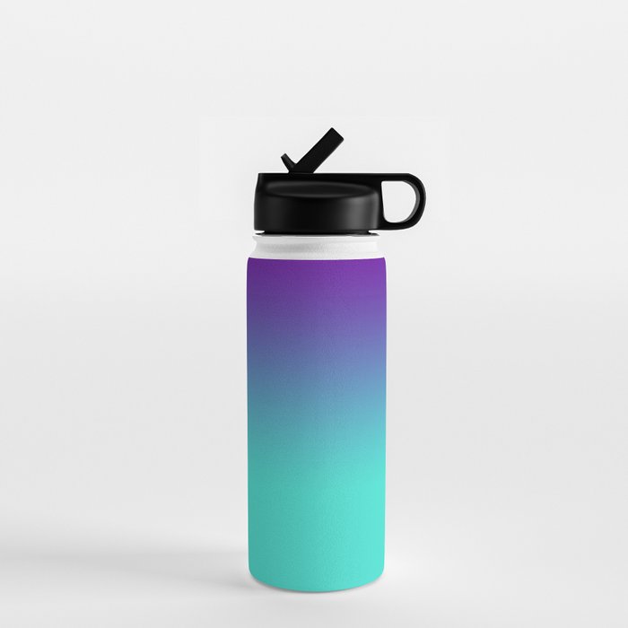 Violet Purple and Turquoise Ombre Water Bottle Gallery Image 1