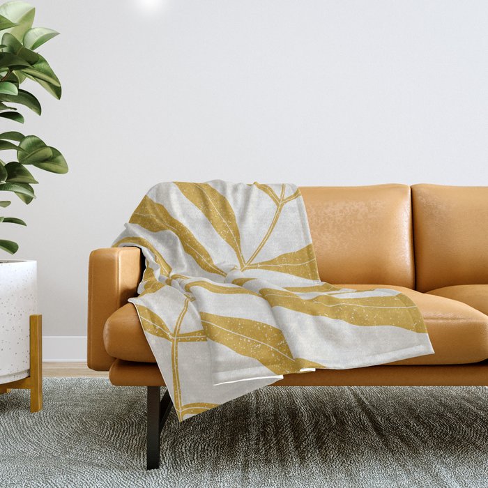 Yellow Plant Throw Blanket Gallery Image 1