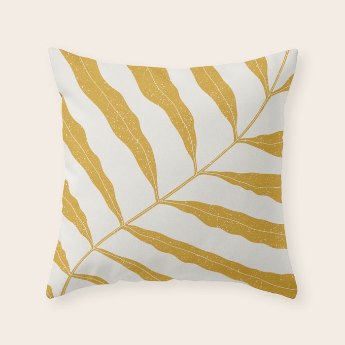 Yellow Plant Throw Pillow Gallery Image 1